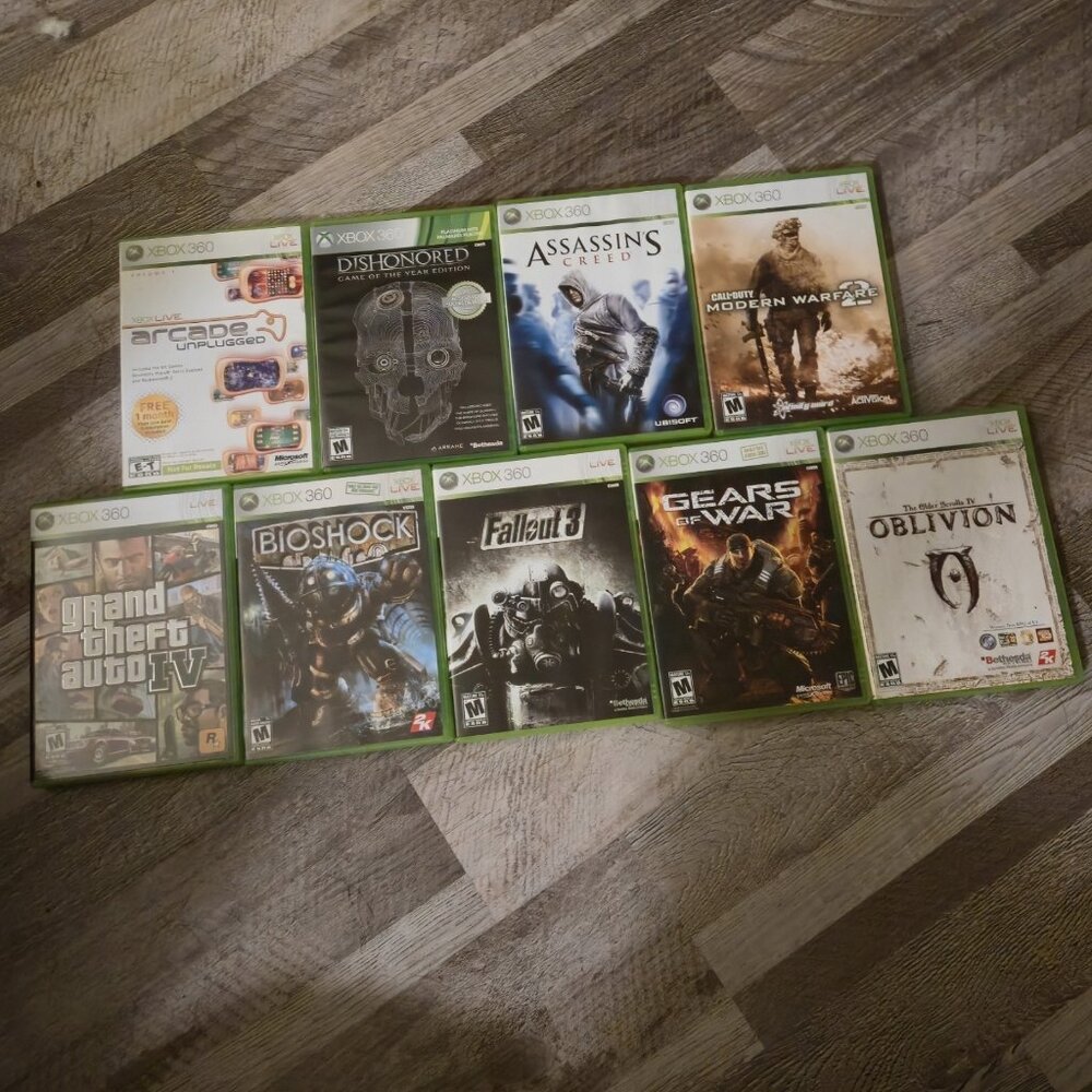 Microsoft Xbox 360 Game Lot 9 Bundle Fallout GTA IV BioShock Retro Y2K Gaming